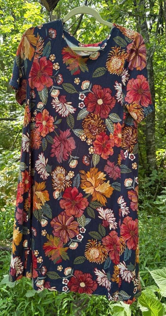 LOFT Floral Print Short Sleeve Shift Dress Size S